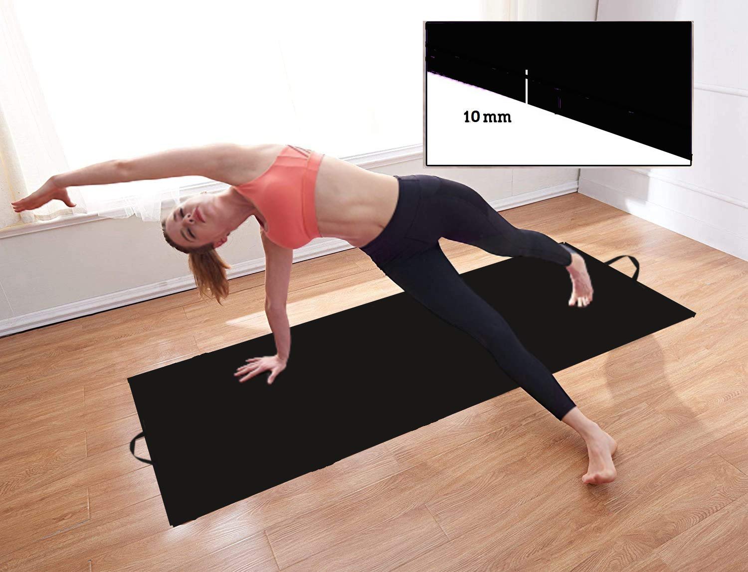 Wearslim Leather Yoga Mat-Black-P