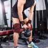 Weight Lifting Professional Knee Wraps Heavy Duty Elastic Compression Support for Squats Gym Power Lifting Olympic Lifting Workout Cross Training and Cross fit