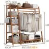 ADA Bamboo Clothes Rack Heavy Duty Garment Stand Coat Hanging Stand, 5 Tier Storage Shelves Closet Organizer for Bedroom, Living Room and Entryway-9