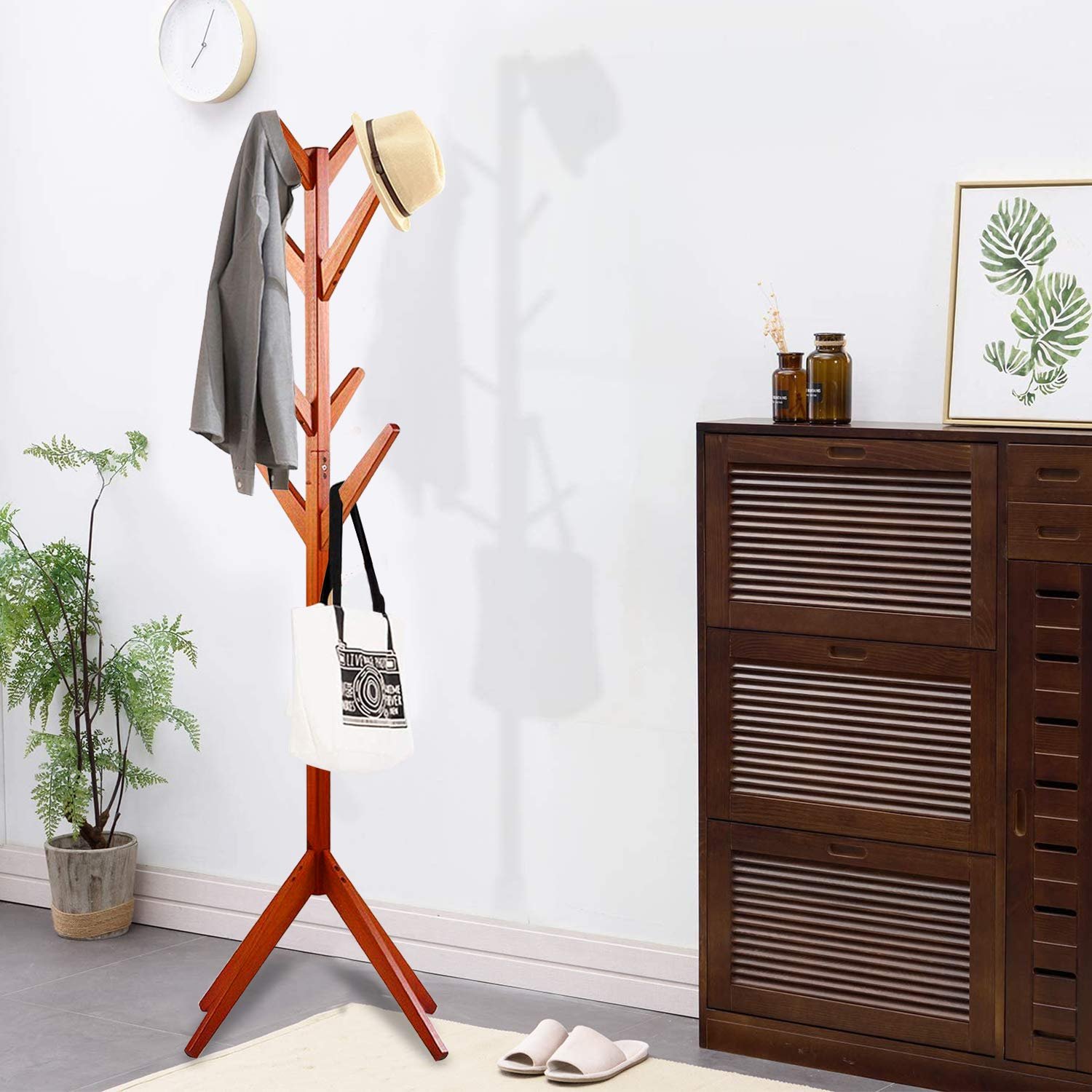 ADA Bamboo Coat Rack Dark Brown 1