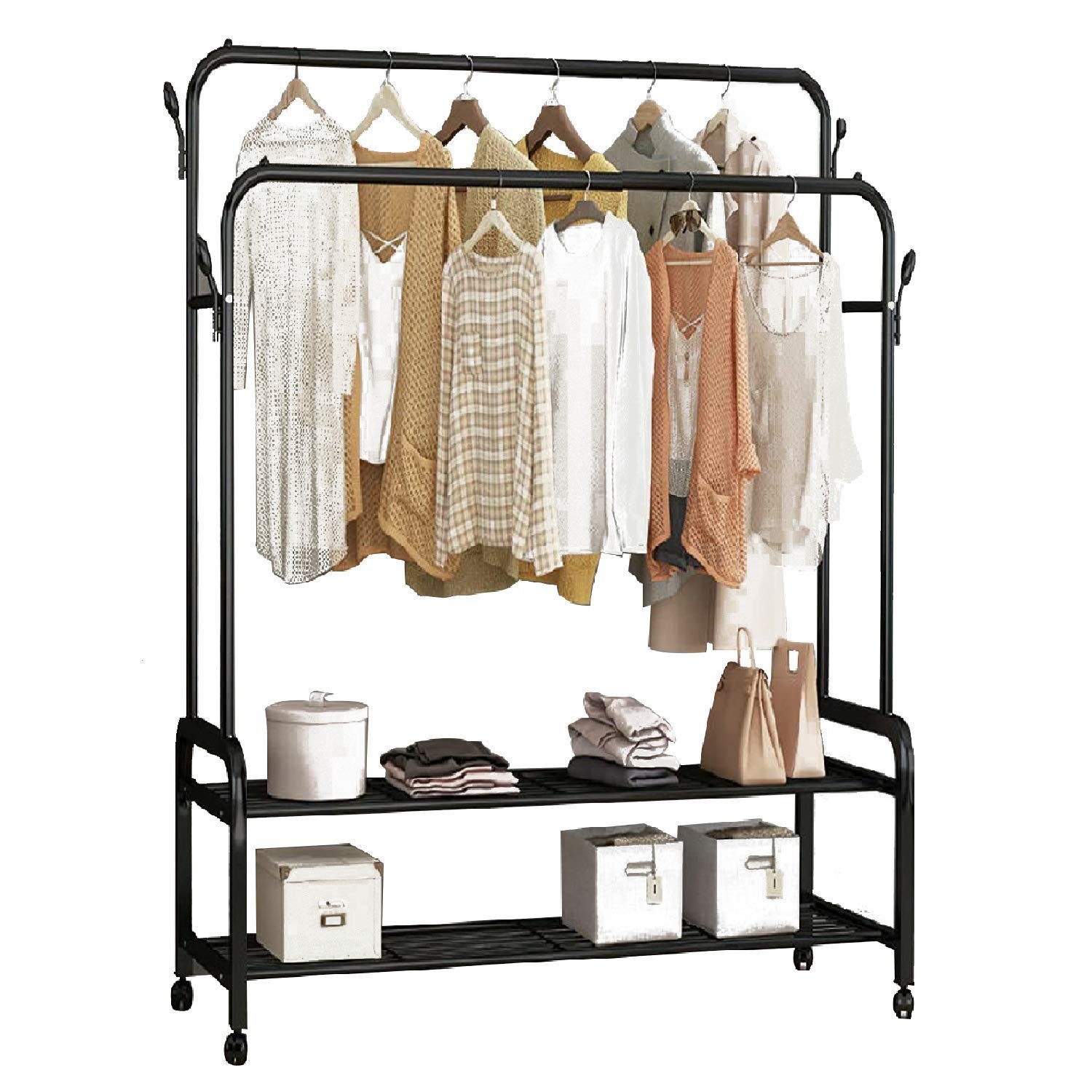 ADA Dual Metal Coat Rack Black 2