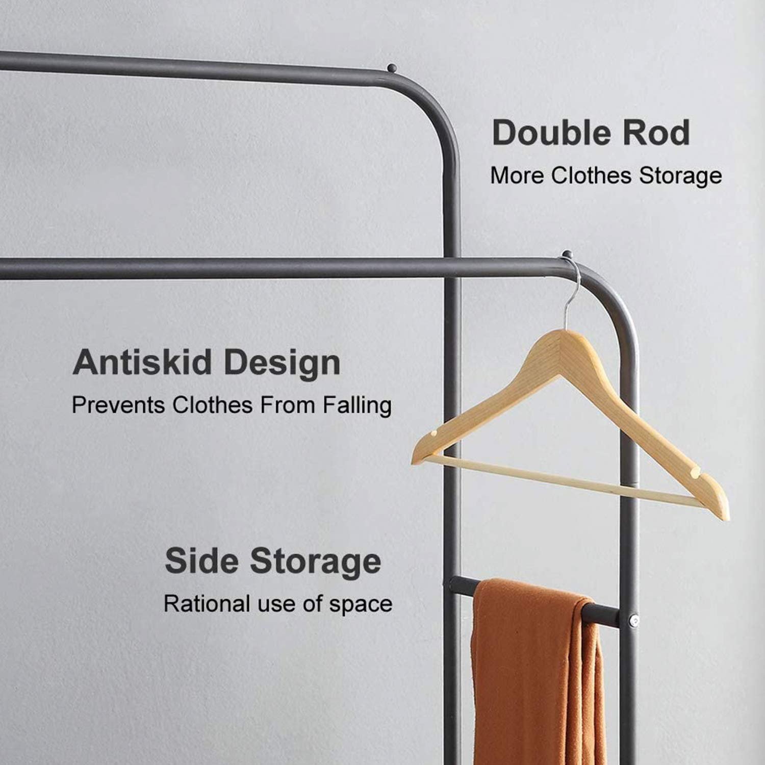 ADA Dual Metal Coat Rack Black 3