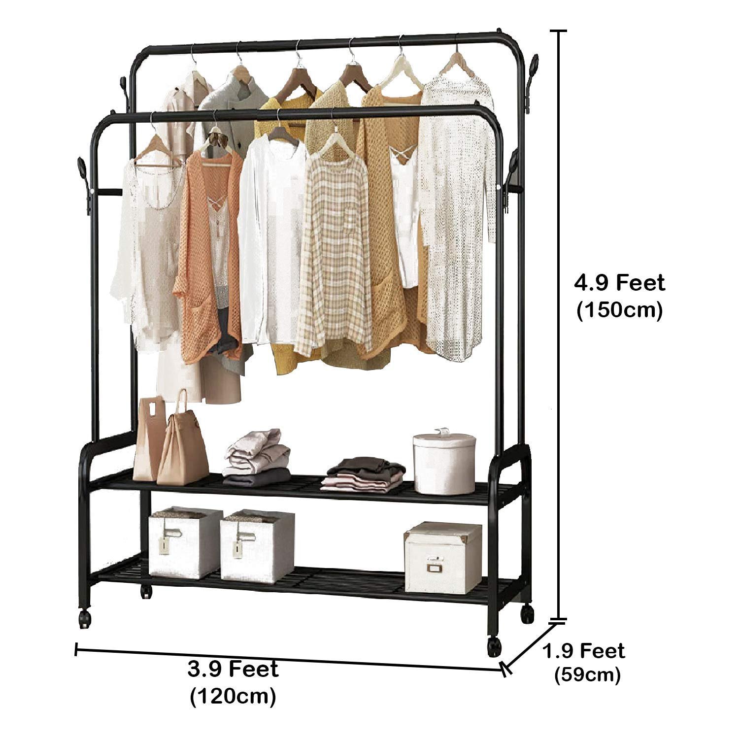 ADA Dual Metal Coat Rack Black 4