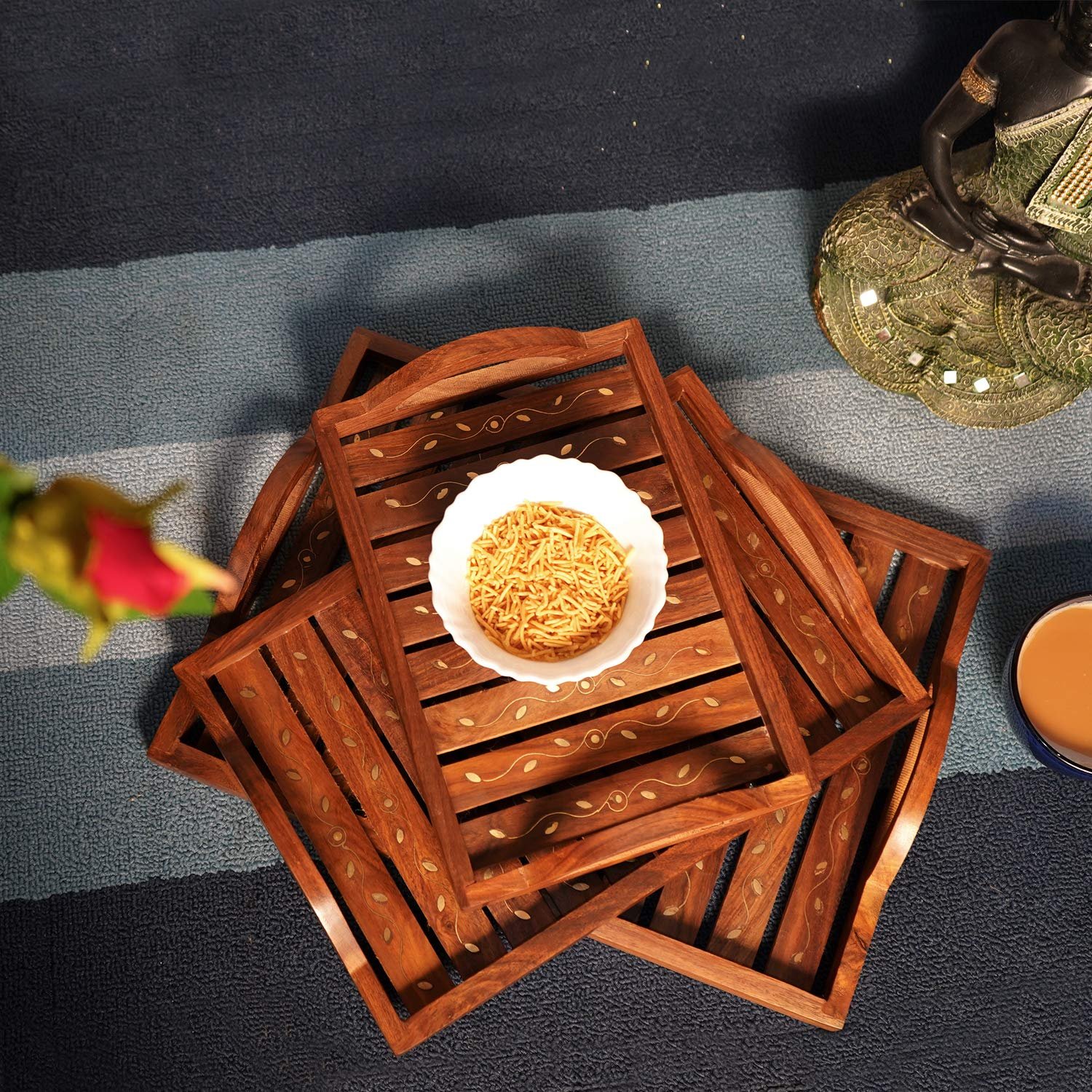 ADA Handicraft Sheesham Wood Serving Tray 1