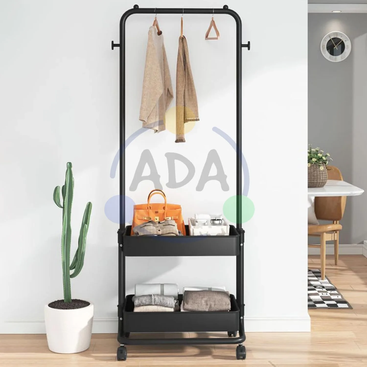 ADA_2Layer_Metal_Trolley_Rack_2303-Black 8