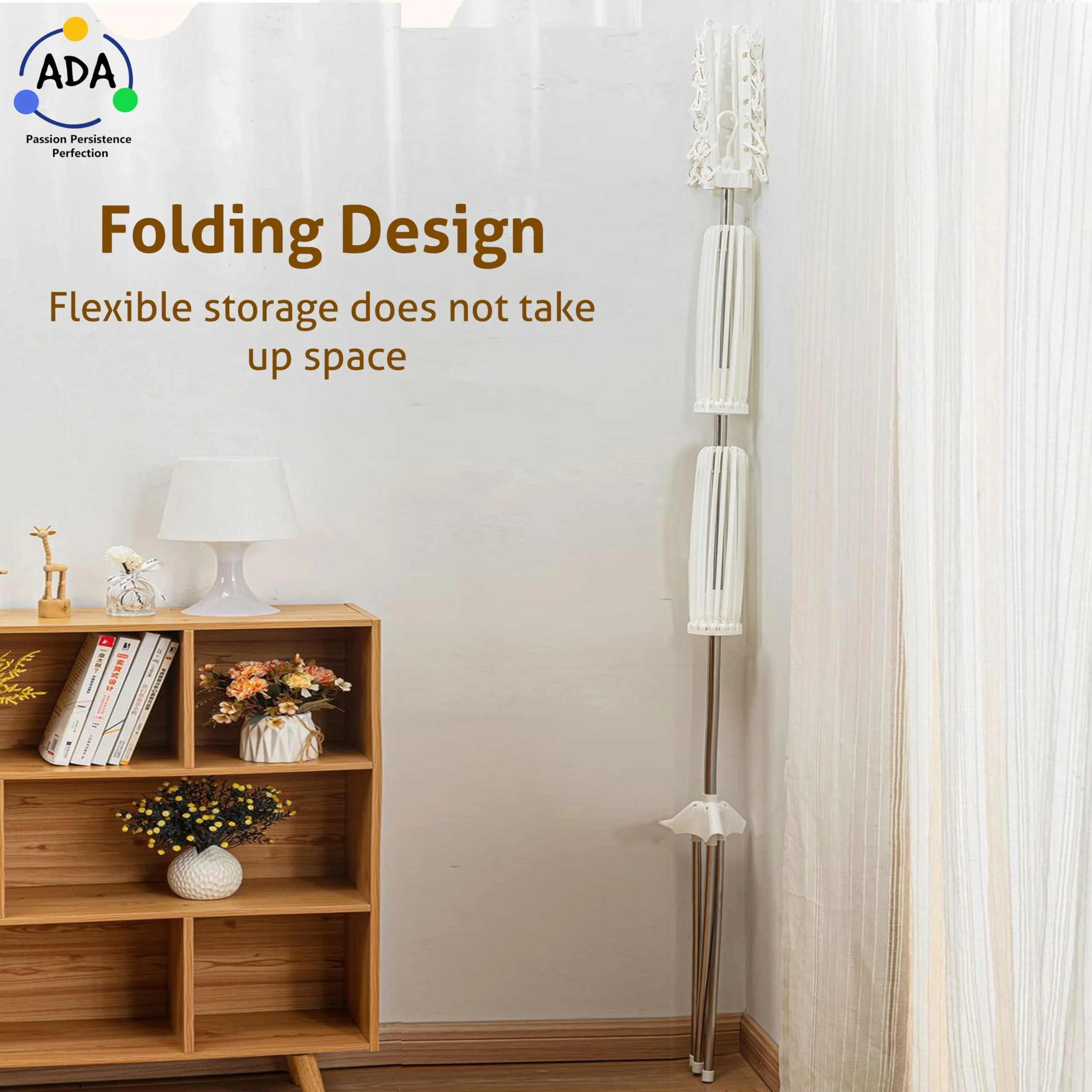 ADA Premium Collapsible Tripod Clothes Drying Rack | Portable Indoor & Outdoor Folding Laundry Hanger and Garment Airer Stand