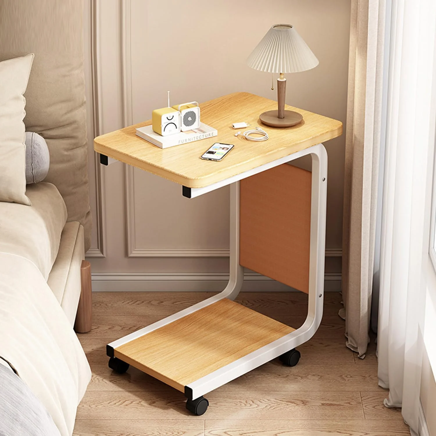 ADA Handicraft® Premium C Shaped center table for living room Small Side  Table for Couch, Sofa Table with Metal Frame for Living Room Galacy